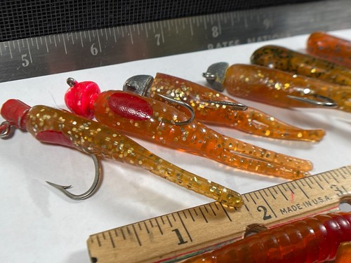 Soft Plastics Grubs-Split Tail-Tubes-Worms w&wo Lead Heads YOUR CHOICE IN5402 - Picture 14 of 63