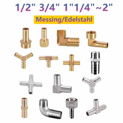 5x Messing Schlauchverbinder 10mm - Für Wasser, Luft & Kraftstoff