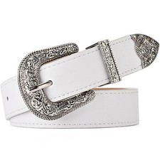 Western Belt for Women Men Cowboys Cowgirls Carving Buckles Belts for Jeans P...