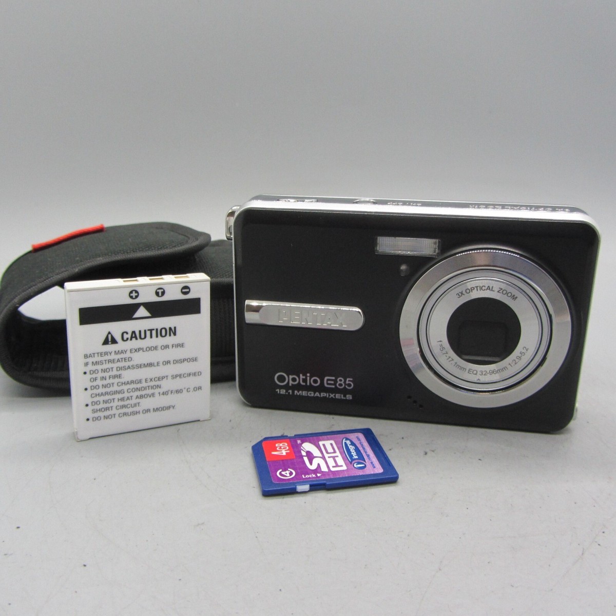 Pentax Digital Camera Optio E85 12.1MP Black Tested | eBay