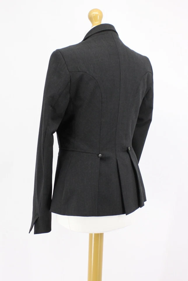 FIRETRAP WOMENS LUDOVICA WOOL  BLEND EMBROIDERED LOGO CHARCOAL BLAZER - Image 3 of 4