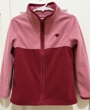 Girl's Osh Kosh B'gosh Lightweight Pink Heart Fleece Zipper Jacket Size 4A NWOT