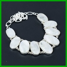 925 Silver Rainbow Moonstone Gemstone Unique Chain Wife Gift Necklace Jewelry
