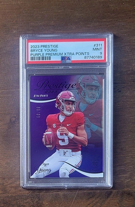 2023 SP BRYCE YOUNG /99 Panini Prestige PURPLE PREMIUM Xtra Points Rookie PSA 9