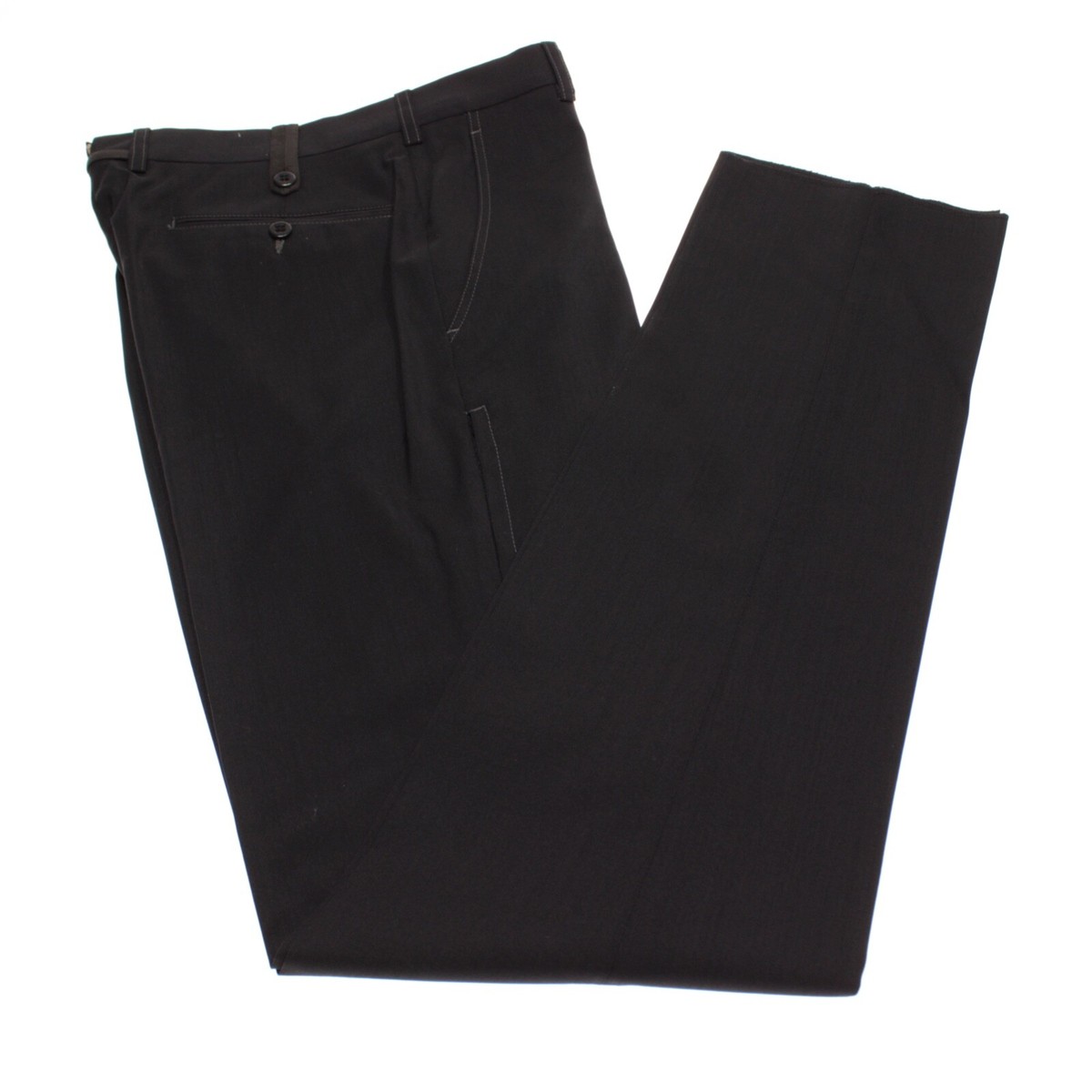 Zanella NWT Dress Pants Size 30 US In Solid Black 100% Wool Travel