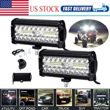 2x 6Inch 30000LM LED Work Light Bar Flood Spot Pod Offroad Fog Driving ATV Truck