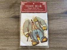 Vintage 1979 Merrimack Die Cut Teddy Bear Paper Doll w/ Costumes New NOS