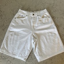 Vtg Chic Mom Shorts High Waist 100 Cotton Sz 11 White