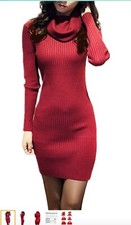 women's cowl neck knit stretchable elasticity long sleeve slim fit sweater NWT