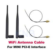 2x 6dBi 2.4GHz 5GHz Dual Band WiFi RP-SMA Antenna  35cm U.fl IPEX Cable N8S5