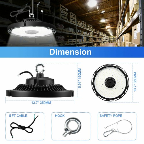 240Watt 150W Dimmable LED High Bay UFO Lights Commecial Warehouse Lighting IP65 - Picture 2 of 11