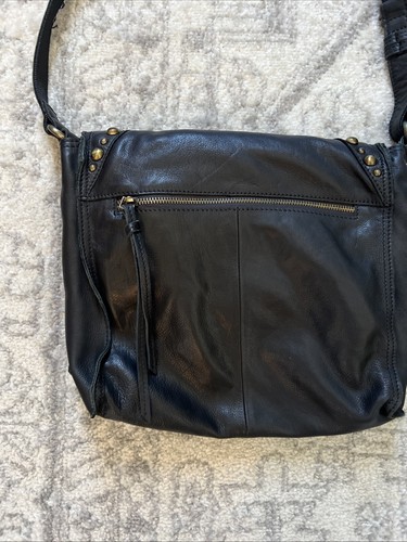 Lucky Brand Abbey Studed Black Leather Crossbody Bag - Picture 4 of 9