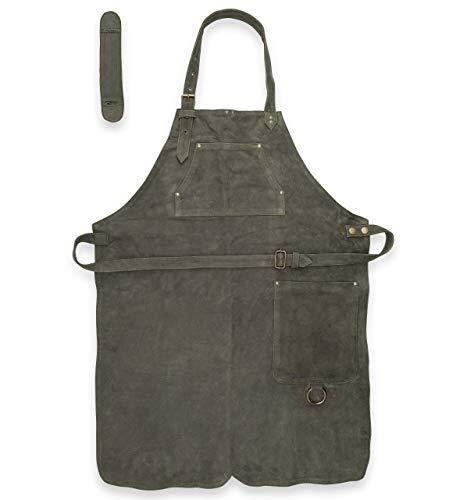 Angus Stoke Grembiule da barbecue in vera pelle per barbecue e cuoco – (T6M)
