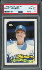Randy Johnson Mariners 1989 Topps Traded Baseball Rookie Card #57T PSA 10