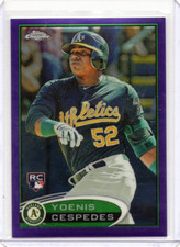 2012 Topps Chrome Retail Purple Refractor #180 Yoenis Cespedes Athletics RC SP