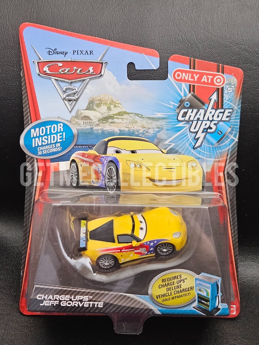 DISNEY PIXAR CARS JEFF GORVETTE CHARGE UPS MOTORIZED CAR PC