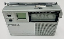 Grundig Traveller II PE 7 Band Travel Radio FM MW SW Silver w/ Case CLEAN WORKS