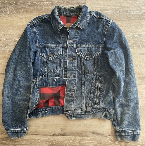 Vintage Levis Flannel Plaid Lined Denim 