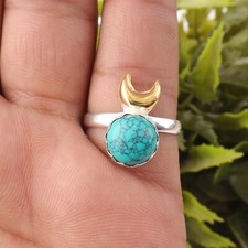 Turquoise Gemstone 925 Sterling Silver Ring Handmade Jewelry Ring For Gift