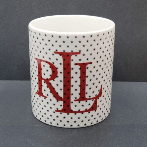Lauren Ralph Lauren LRL rot weiß blau Sterne Kaffeebecher Tasse 4 Zoll - Bild 1 von 9