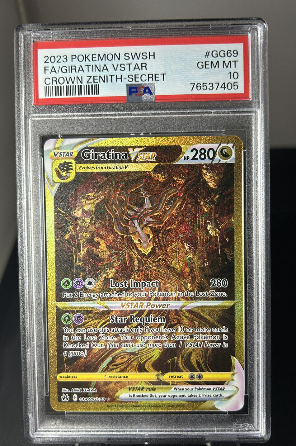 AGS Graded 2023 Pokemon Crown Zenith Giratina VSTAR No. GG69 9.5