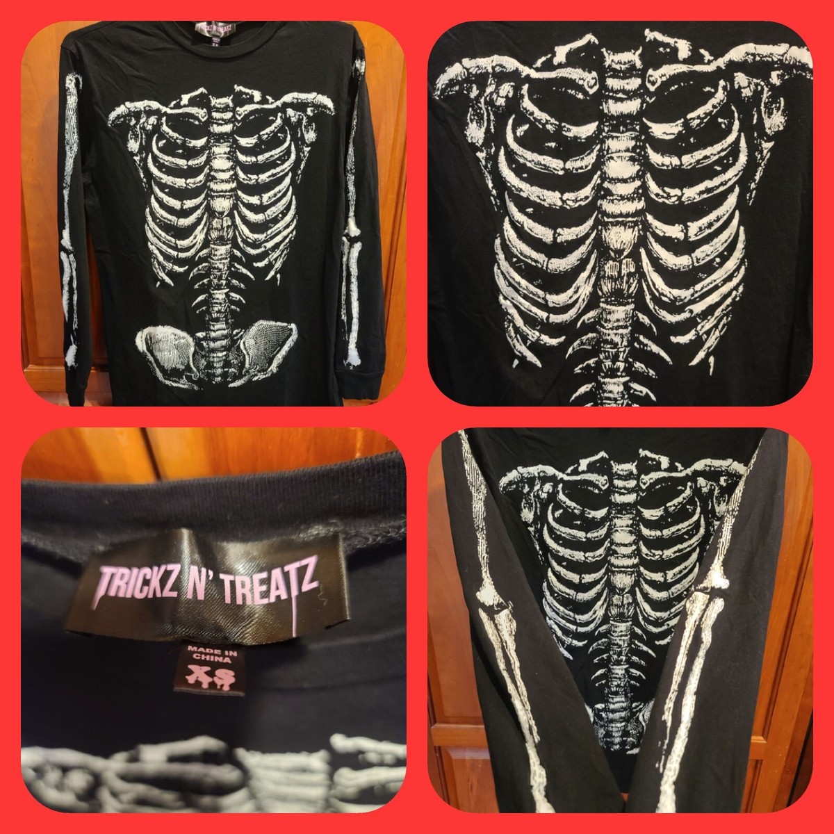 トップス Maxsix skull butterfly art long sleeve Skull Butterfly Graphic Long Sleeve T Shirt 100% Polyester