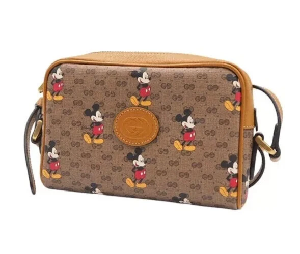 (Neuf) Sac bandoulière Gucci X Disney Mini GG Supreme Monogram Mickey Mouse avec certificat d'authenticité