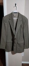 Haggar City Casual Suit Coat Size 44 Long Brown with Design Made in USA