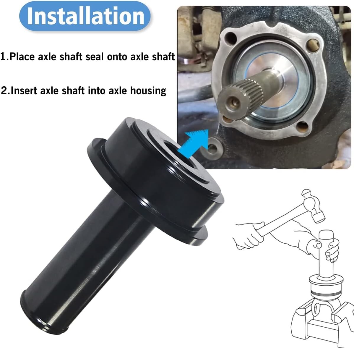 Vacuum Hub Oil Seal Tool Front Axle Shaft Installer for Ford F250 F350