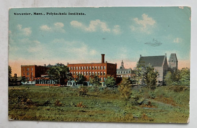 1911 MA Postcard Worcester Massachusetts Polytechnic Institute building campus