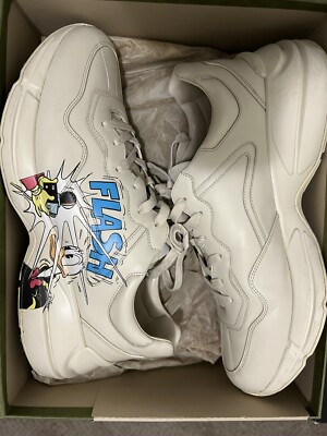 【GUCCI】Disney x Gucci Donald Duck Sneakers (25cm-28.5cm) Size 8 G - Gucci Rhyton x Disney Donald Duck sneakers ivory