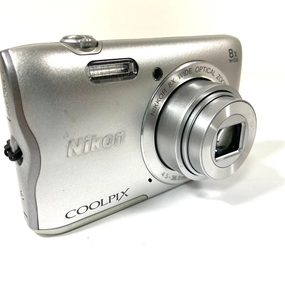 Nikon Coolpix A300 Silver 20.1 MP 8x Zoom Digital Camera from Japan [READ] #1682 - Image 4 of 4