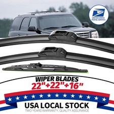 3 Pack Wipers Front Rear Standard Flat Window Windshield Wipers 222216 Hook 3 Pack Wipers Front Rear Standard Flat Window Windshield Wipers 222216 Hook