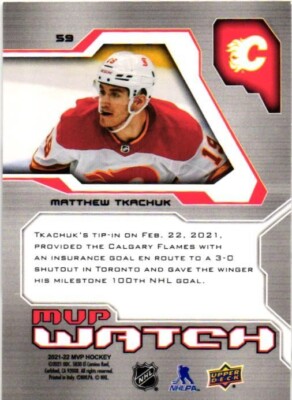 2021-22 Upper Deck MVP Watch Silver Scripts Matthew Tkachuk #59 Calgary  Flames