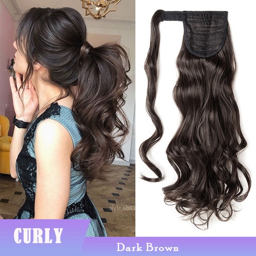 Thick Wavy Clip-in Ponytail Hair Extensions Real Soft Natural As Human Pony Tail - Picture 46 of 142