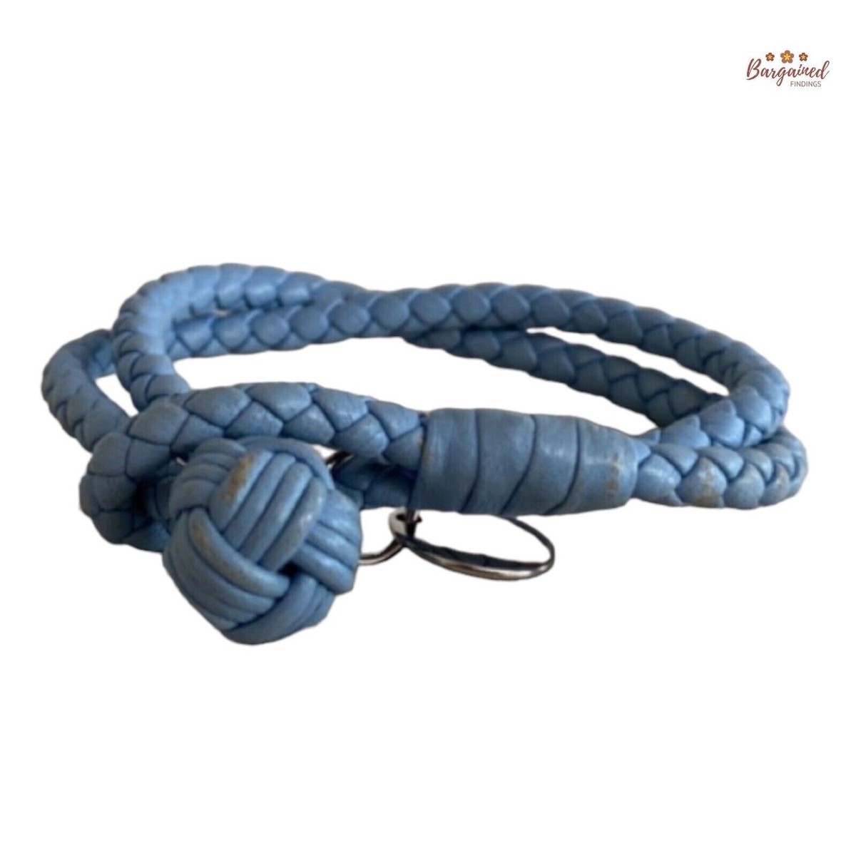 Authentic Bottega Veneta Blue Nappa Intrecciato Braided