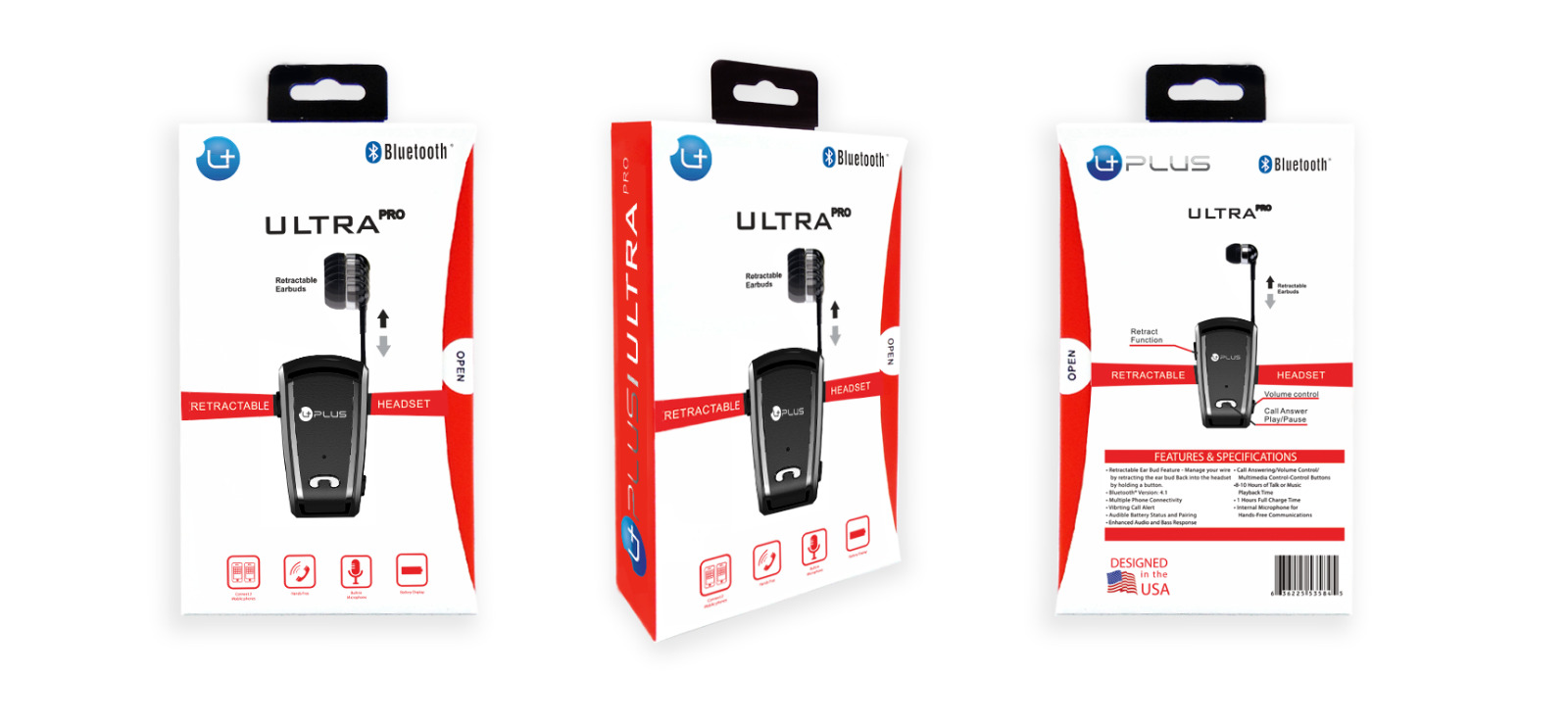 AURICOLARE Wireless Bluetooth a scomparsa per Cuffie Sport Auricolari-UPLUS Ultra Pro