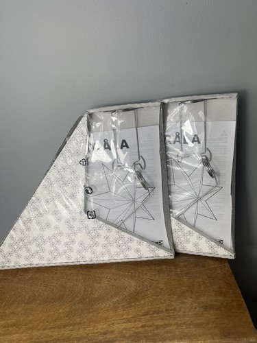 Set Of 2 IKEA STRALA Star Pendant Lamp Shade Hanging Light Snowflake White 24"