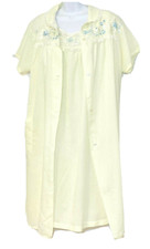 VINTAGE PHILMAID YELLOW EMBROIDERED GOWN ROBE SET, SIZE 40-42, L