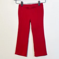TEA Collection Knit Pants Red Solid Girls Size 5 Pull On Stretch