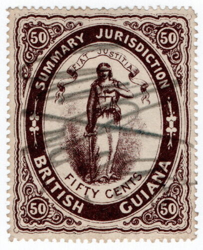 (I.B) British Guiana Revenue : Summary Jurisdiction 50c (1883) - Foto 1 di 1