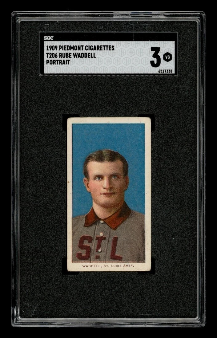 1909-11 T206 Rube Waddell Portrait Piedmont SGC 3 VG ST. LOUIS BROWNS HOF