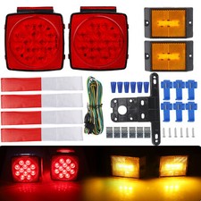 Rear Led Submersible Trailer Tail Lights Kit Boat Marker Truck Waterproof New