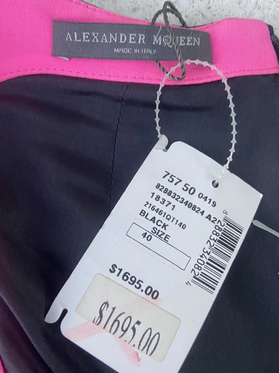 Abito vintage Alexander McQueen nero e rosa 40