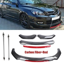 Front Bumper Lip Spoiler Splitter Carbon Fiber For Mazda 6 5 3 2 Body Kit Strut