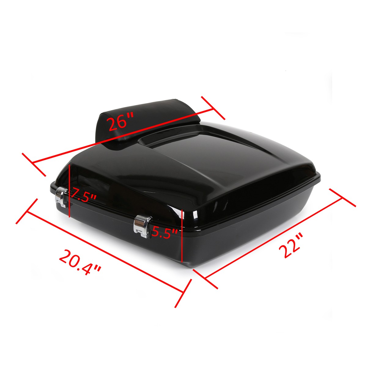 TCM BAULE PORTAOGGETTI RAZOR CON PORTA PACCHI PER HARLEY TOURING 2014-2023, NERO LUCIDO