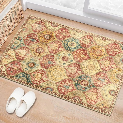 Lahome Tappeto Lavabile a Traliccio Marocchino, 2x3 2x3, 05-rosso/arancione  - Foto 1 di 2