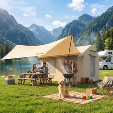 Inflatable Tents 4 Season Blow Up Tent 6-8 Person Khaki