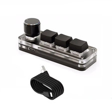 Macro Mechanical Keyboard RGB Mini Gaming Custom Programming Knob Keypads 3 Keys