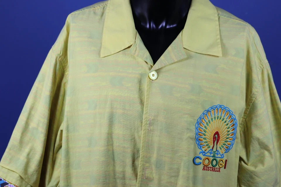 Vintage COOGI Australia Embroidered Shirt Men's 2XL 90s Multicolor Cotton RARE - Image 3 of 4